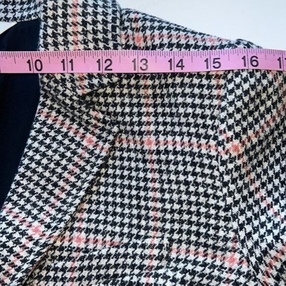 LL Bean Blazer Bellandi Black Houndstooth Print Lined Italian Wool Womens Sz M - Picture 12 of 12